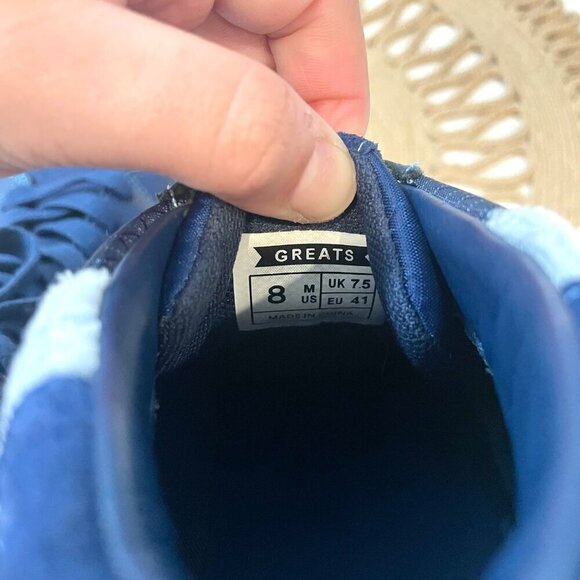 GREATS Royale High Patchwork Sneakers Blue Size Men's US 8 - Picture 7 of 9